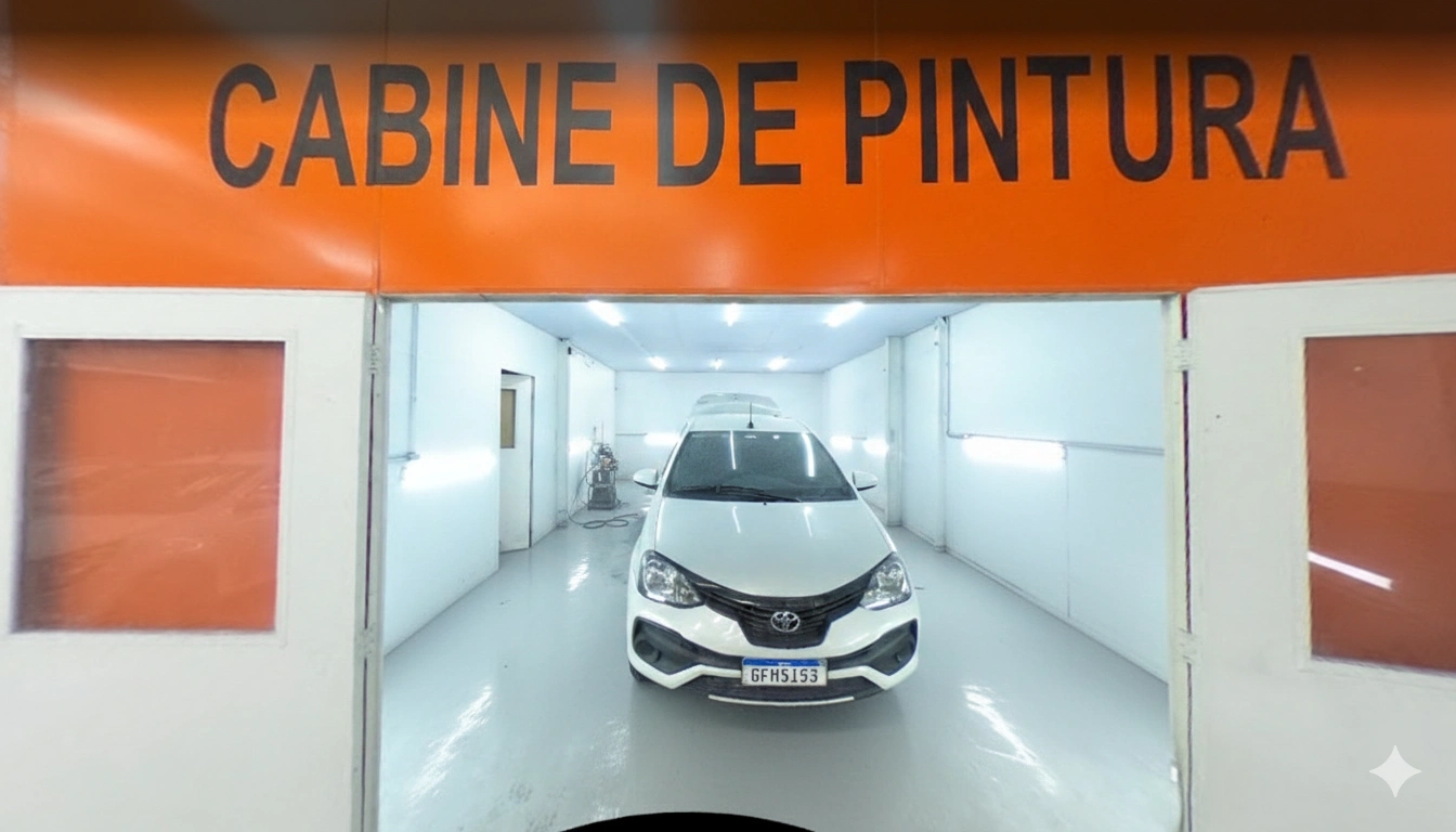 Cabine de Pintura em Estufa da FG Car Funilaria em Osasco